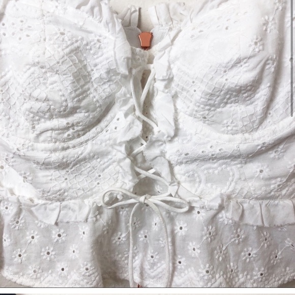 For Love And Lemons Charlotte Cottage Core Crop Top - Picture 7 of 10